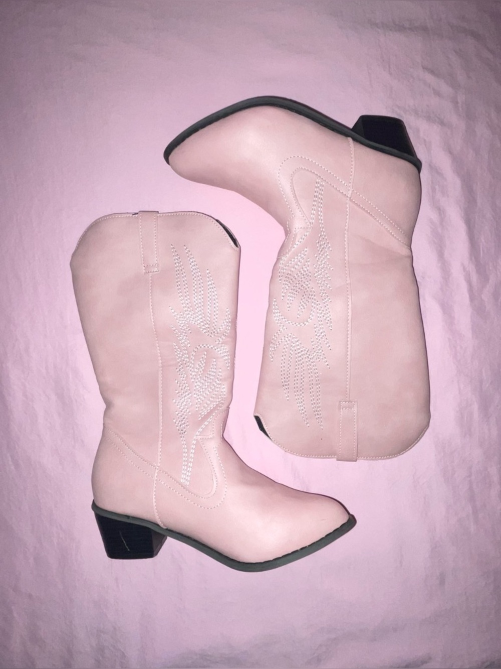 Pink Mid-Calf Cowboy Boots